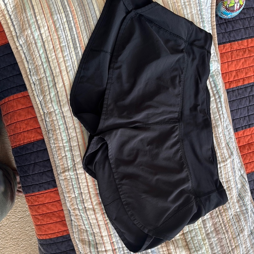 Black Athletic Shorts Lulu Lemon like new . Size 6